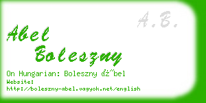 abel boleszny business card